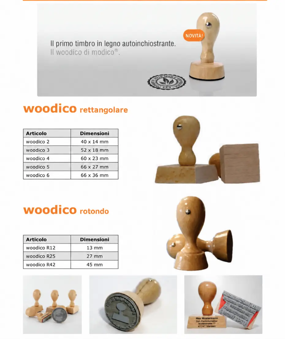 Catalogo italiano Woodico: modelli e dimensioni